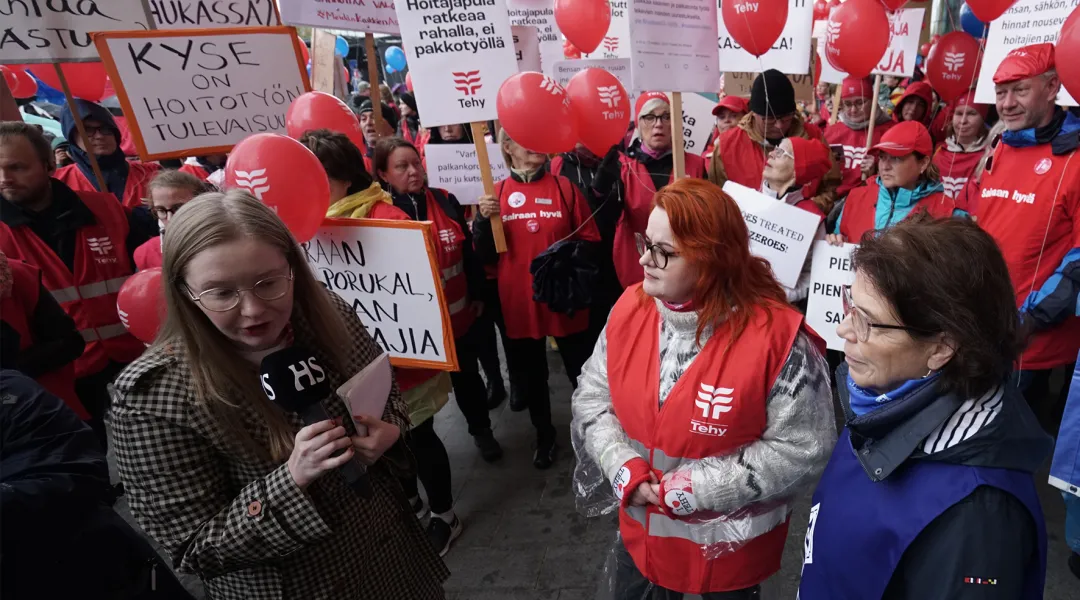 hoitajien mielenosoitus Helsingissä