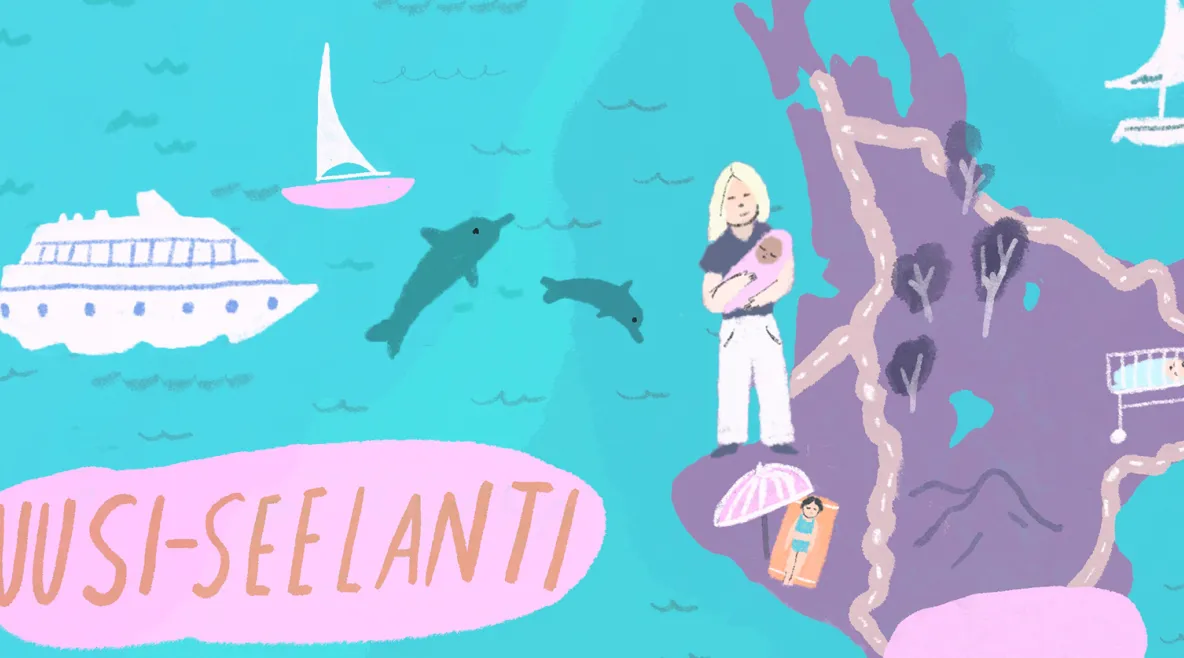 Pinja Funnellin elämä Uudessa Seelannissa kuvitettuna.