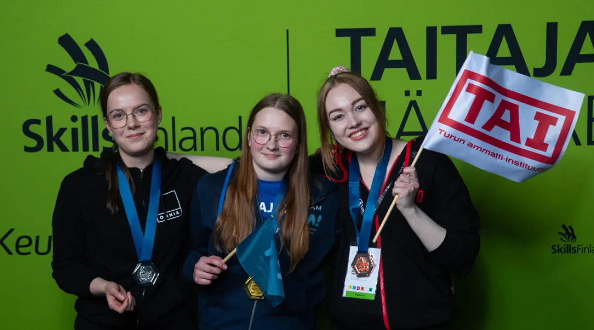 Taitaja 2026 mitalistit lähihoitaja-sarjassa.