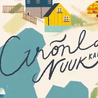 Kuvitettu Grönlannin kartta