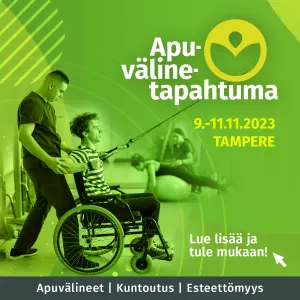Apuvälinetapahtuma -mainos.