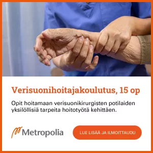 Metropolian verisuonihoitajakoulutus -mainos.