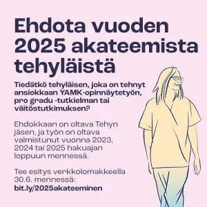 Akateeminen tehyläinen 2025 -mainos.