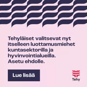 Kuntasektorin ja hyvinvointialueiden luottamusmiesvaalit -mainos.