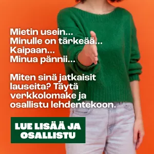 Nainen ojentaa käden kätelläkseen.