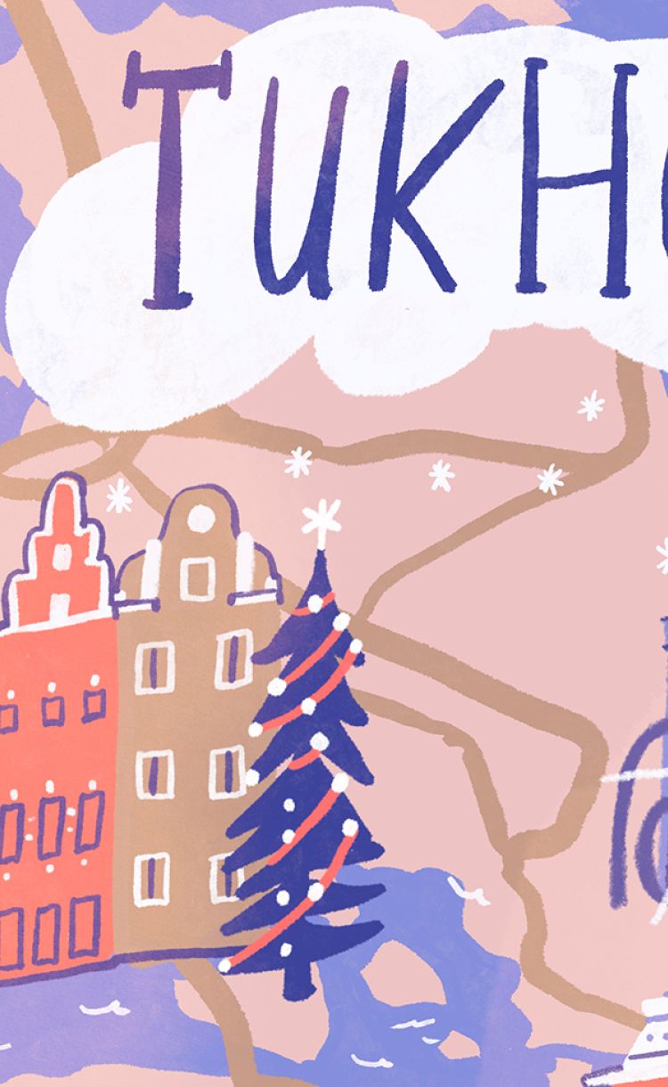 Piirroskuva Tukholmasta.