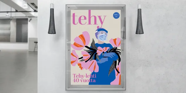 Editkilpailun Vuoden kanneksi valittu Tehy-lehden kansi 6-7/2021