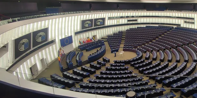 Eu parlamentin istuntosali Strasbourgissa