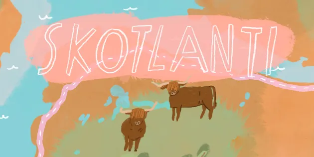 Piirroskuva Skotlannista.