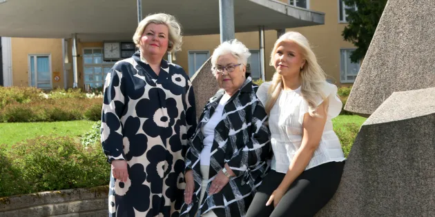 Leena Jokinen-Anttila, Inkeri Jokinen ja Fanni Anttila vierekkäin.