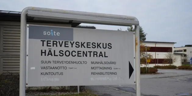 Kyltti, jossa lukee Soite ja terveyskeskus