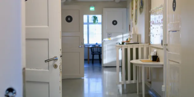Kuva Fredrika-klinikan käytävältä.