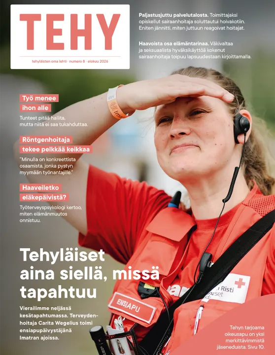 Tehy-lehden 8/2026 kansi.