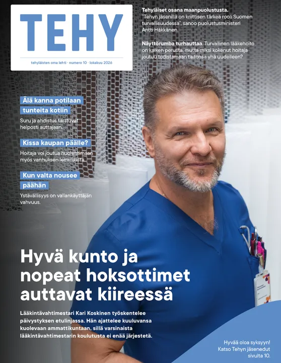 Tehy-lehden 10/2026 kansi.