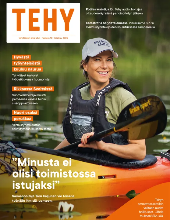 Tehy-lehden 10/2025 kansi.