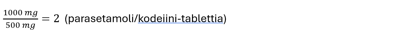 Lääkelaskun ratkaisu.