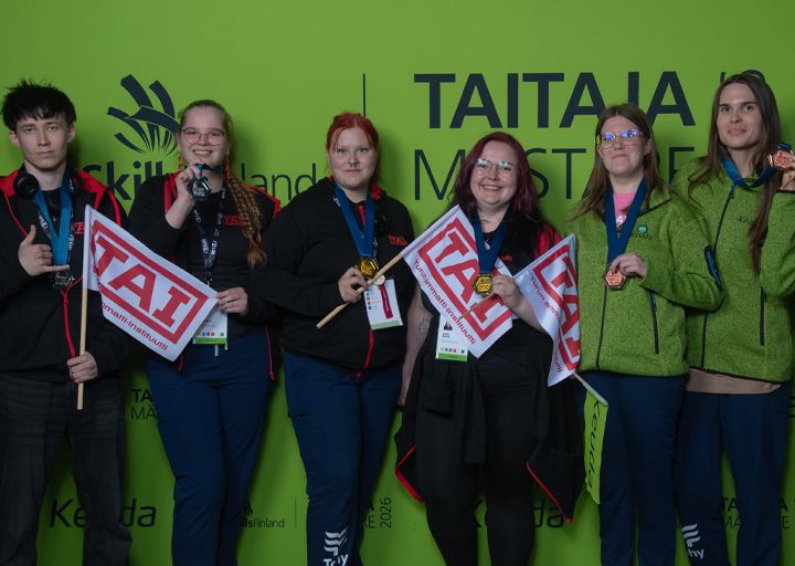 Taitaja 2026 -kilpailun hyvinvointiteknologian voittajat.