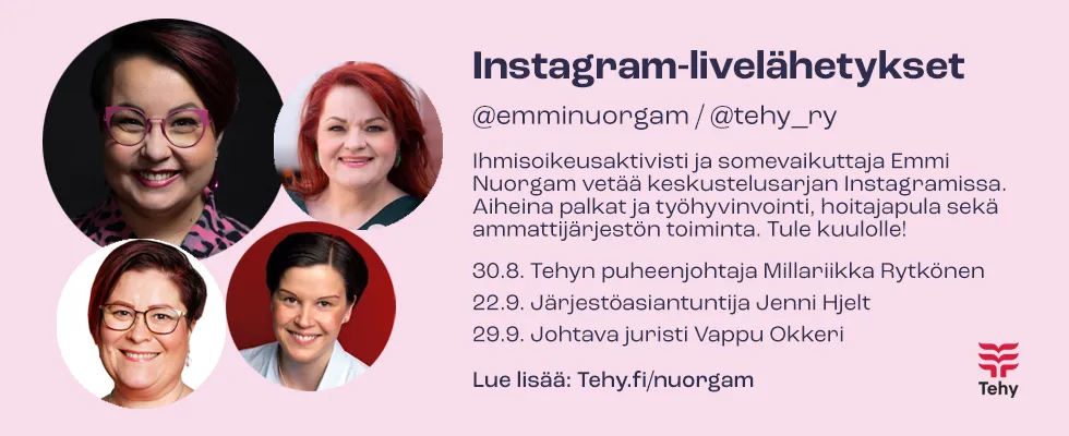 Emmi Nuorgamin Instagram-livelähetykset mainos.