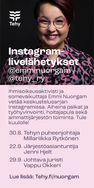 Emmi Nuorgamin Instagram-livelähetykset mainos.