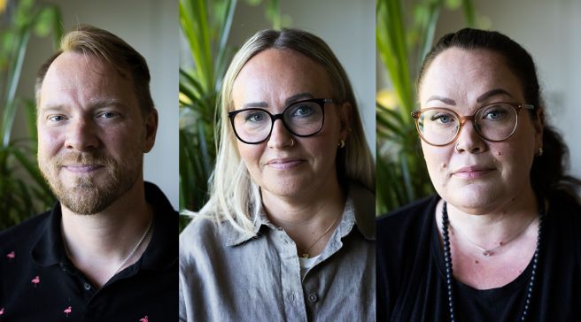 Kasvokuvat: Teemu Leivo, Liisa Väisänen ja Henna Jetsu.