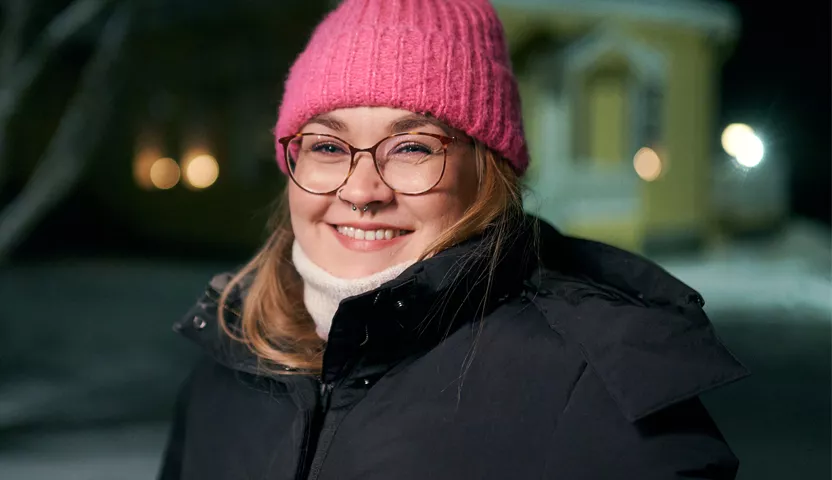 Lähihoitaja Noora Hjelman.
